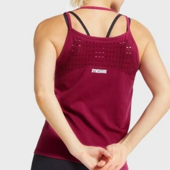 Gymshark Energy + Seamless Loose Vest - Beet Red Size L - Picture 2 of 8